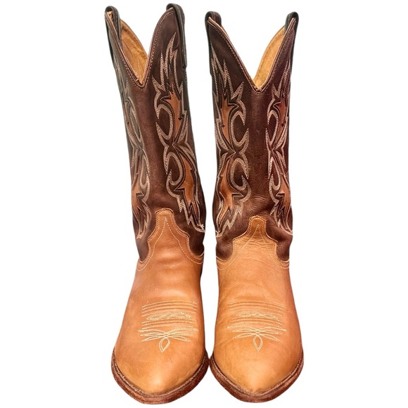 Men's Vintage J. Chisholm Dan Post Leather Western Cowboy Boots RARE Sz 10 4EE - Picture 14 of 16